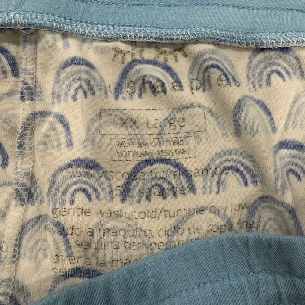 XXL Little Sleepies Blue Rainbows Women's Pajama Pants - Picture 4 of 4